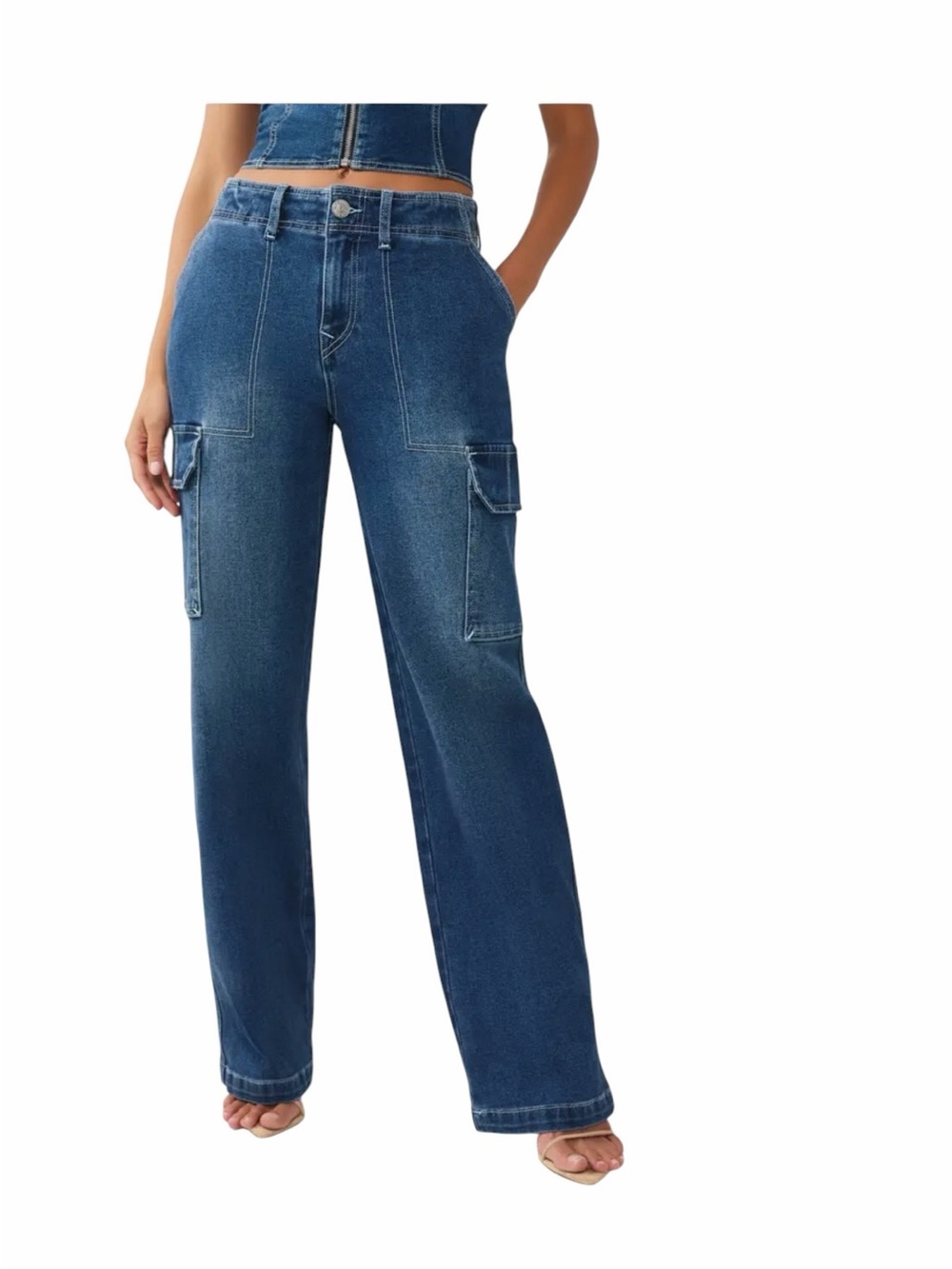 True Religion Cargo Straight Jeans Size 28 New - Picture 6 of 7